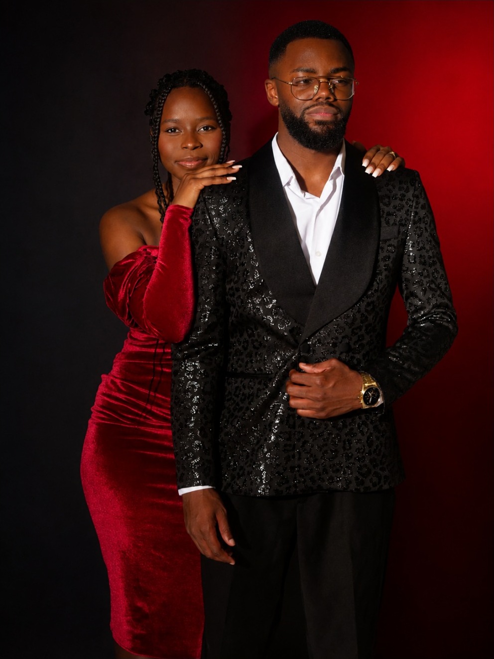 Shooting couple élégance studio Publivoice