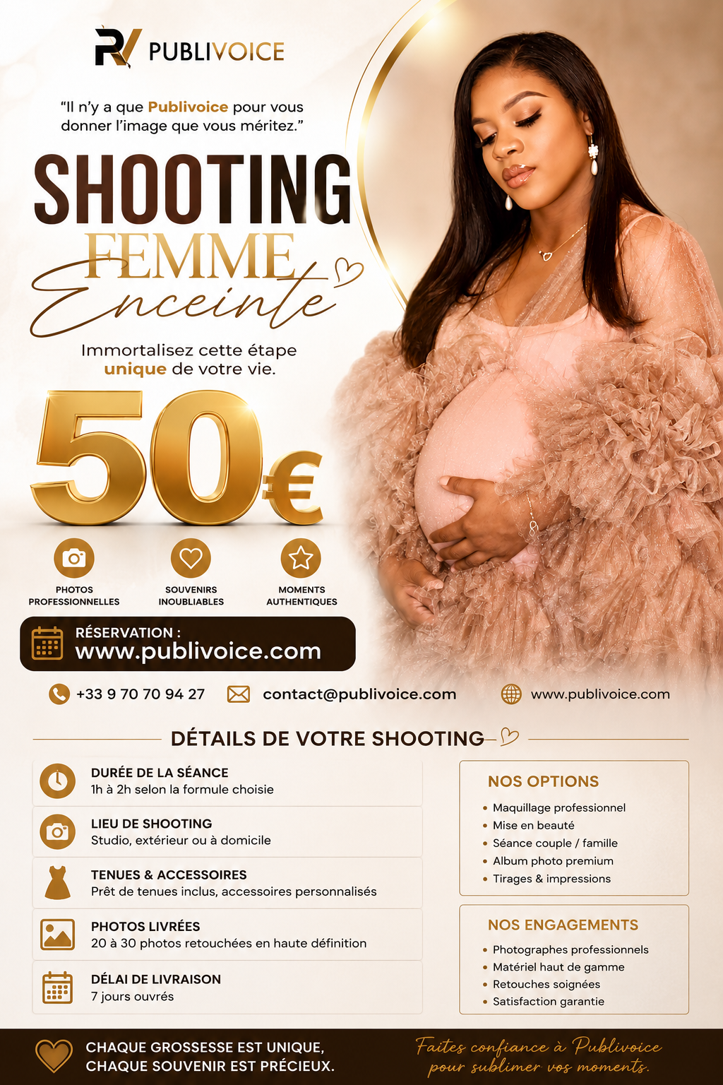 Shooting femme enceinte Publivoice 50 euros